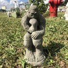 8 Inches Tall Solid Concrete Thinker Bigfoot Statue Outdoor Garden Decor
