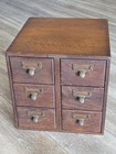 Antique 6 Drawer Library Card Catalog Dovetail Library Bureau Sole Maker