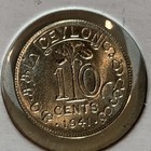 1941 Ceylon     10 Cent     Silver Coin Unc