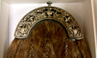 New Scottish Antique Thistle Cantle Sporran Natural Sealskin   Free Chains   99