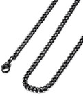 16-36  Solid Stainless Steel Silver Gold Chain Cuban Curb Women Men Necklace 3mm