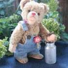 Rare Musical Teddy Bear W Button Clown Style Limited Edition Premium Mohair Fur