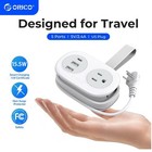 Orico Travel Mini Power Strip 15 5w 3 Usb Ports 2 Wide-spaced Outlet 3 7ft Cord