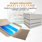50 Pack 12-1 8  X 9-1 8  X 2  Corrugated Easy-fold Mailer  Height Adjustable  Wh