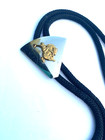 Vintage Western Bucking Bronco Rodeo Rider Bolo Tie Black Corn Silver Tips