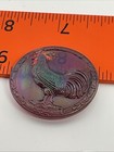 Antique Amethyst Carnival Glass Rooster Hatpin Head Button Top Only