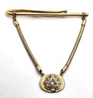 Masonic Carved Moon Anson 12k Yellow Gold Filled Vintage Tie Clip Freemason
