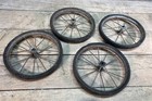 4 Vintage Metal Spoke Baby Buggy Wheels Pedal Car Garden Cart Pumpkin Wagon A46 