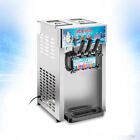 Techtongda 3 Flavor Soft Serve Ice Cream Machine Frozen Cone Yogurt Maker 110v