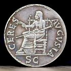 50-54 Ad Large Ancient Roman Coin Head Of Claudius - Silver Plated Denarius 33mm