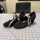  costume  Style Women s Colonial Era Shoes With Tan Tape Ribbon  Sz 11  w 