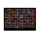 Scratch Off Flags Of The World A2 Size Poster Travel Map Gift - Black Landscape