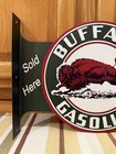 Buffalo Gasoline Flange Sign Sold Here Gas Oil Garage Vintage Style Wall Decor