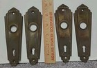 Brass Art Deco Door Knob Backplates With Key Holes 6x1 75   lot Of 4  Free Ship 