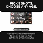 Custom 9 Photo Happy Birthday Banner With Personalized Age 3x5 Feet