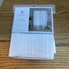 New  Two Simply Shabby Chic White Sheer  Curtain Panels 54  X 84  Dobby Stripe