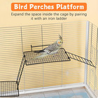 4 Pcs Bird Perches Platform  Stainless Steel Grid Platform For Parakeet Parrot S