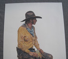 Vtg Gordon Snidow Coors Western Cowboy Print Poster  colorado Coolade  19 X 29 