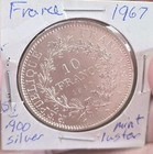 1967 France Silver 10 Francs Hercules Excellent Condition Large Coin