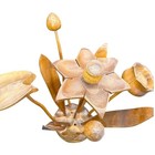 Vintage Hand Carved Wooden Floral Centerpiece Modular Botanical Sculpture Mcm