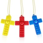 6-pack Cross Silicone Teether Necklace  Bpa Free  Sensory Chew Toys colorful