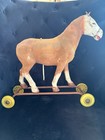 Antique Pull Toy Horse     Early 20th C European  Papier-m  ch    As Found