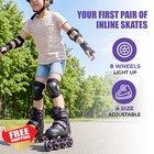 Kuxuan Adjustable Illuminating Inline Skates For Kids Ages 5-8 And 8-12  Begi   