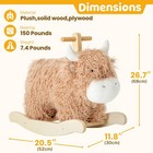 Baby Rocking Horse For 1 Year Old wooden Cow Animal Rocker Ride-on Toy Plush    