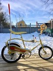 1960s Jc Penny Foremost Swinger  Muscle Banana Bicycle Chainguard Decal Gold