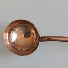 Antique Miniature Copper Salt Spoon Leaf Handle Hallmark Mp 2  Vintage Spice