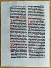 Rubricated Incunable Leaf Brevarium Augsburg  75  - 1495
