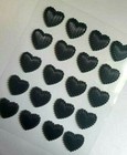 Craftbuddyus 20pc Black Self Adhesiv14mm Acrylic Textured Pearl Heart Topper Gem