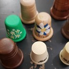 Lot Of 10 Vintage Original Sewing Thimbles  Wood   Plastic  Colorado  Floral