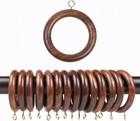 Premium Wooden Curtain Rings For Window And Door Decoration  24 Pieces  Wood    