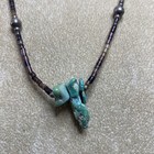 Vintage Native American Turquoise Nuggets   Heishi Bead Necklace 15    925 Beads