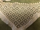 Antique 1900s Edwardian Petite Irish Crocheted Lace Collar Ecru Cotton Neckline