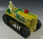 Marx 1950 s Climbing Tractor Sparkling Tin Mib Windup Toy Yellow With Box  10