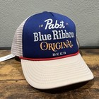 Pabst Blue Ribbon Beer Pbr Vintage Men s Trucker Snapback Cap Hat Nwt