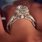 2 20ct Round Cut Real Moissanite Engagement Ring 14k White Gold Plated