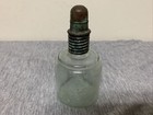 Antique Sanford Mfg Co  Aqua Glass Medicine Bottle W metal Screw Top