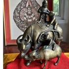 7 5  Rare Antique Chinese Bronze Sculpture Boys Ride Buffalo Feng Shui Statue