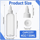100 Pcs 4 Oz Plastic Squeeze Bottles With Top Cap Bulk  Transparent