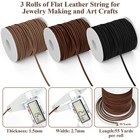 Flat Leather Suede Cord 3 Rolls String Ribbon Jewelry Making Bracelet Necklace 