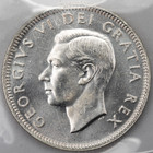 Canada 1951 High Relief 25 Cents Quarter Silver Coin - Iccs Ms-64