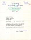 1969 Carlos John Moorhead California Assembly Legislature Scholarship Grant