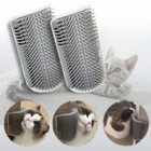 2 Pack Cat Self Groomer  Wall Corner Groomer Brush  Cat Face Scratcher W Catnip