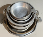 Vintage 1940s Hammered Cast Aluminum Cookware Set Metal Lids Roaster Made In Usa