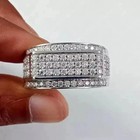 2ct Vvs1 Round Cut Lab-created Diamond Men s Wedding Gift 14k White Gold Fn Ring