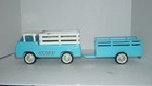 Vintage Nylint Toys Pressed Steel Ranch Farm Stake Truck   Trailer - Made In Usa