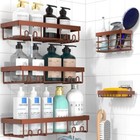  5 Pack Shower Caddy Shelf Organizers Rack  Self Adhesive Black 5pack Bronze
